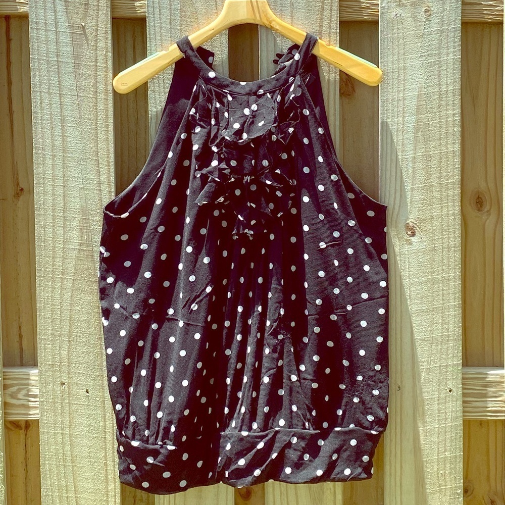 Lane Bryant Breezy Polkadot Halter with Ruffles